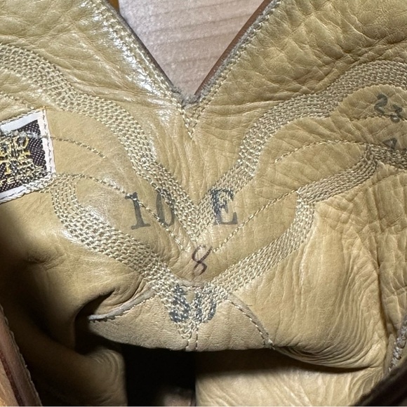 Hondo El Paso TX Men’s Cowboy Boots 8794 Ostrich Tan & Black Size 10 E USA Made - Picture 8 of 10